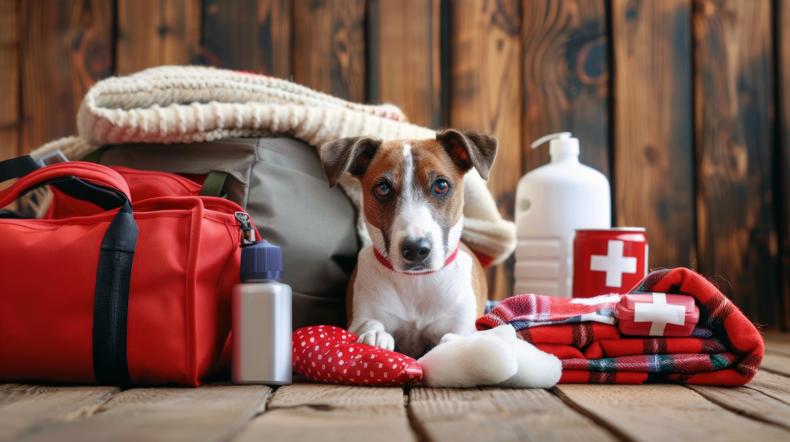 dog with Grab & Go Kit